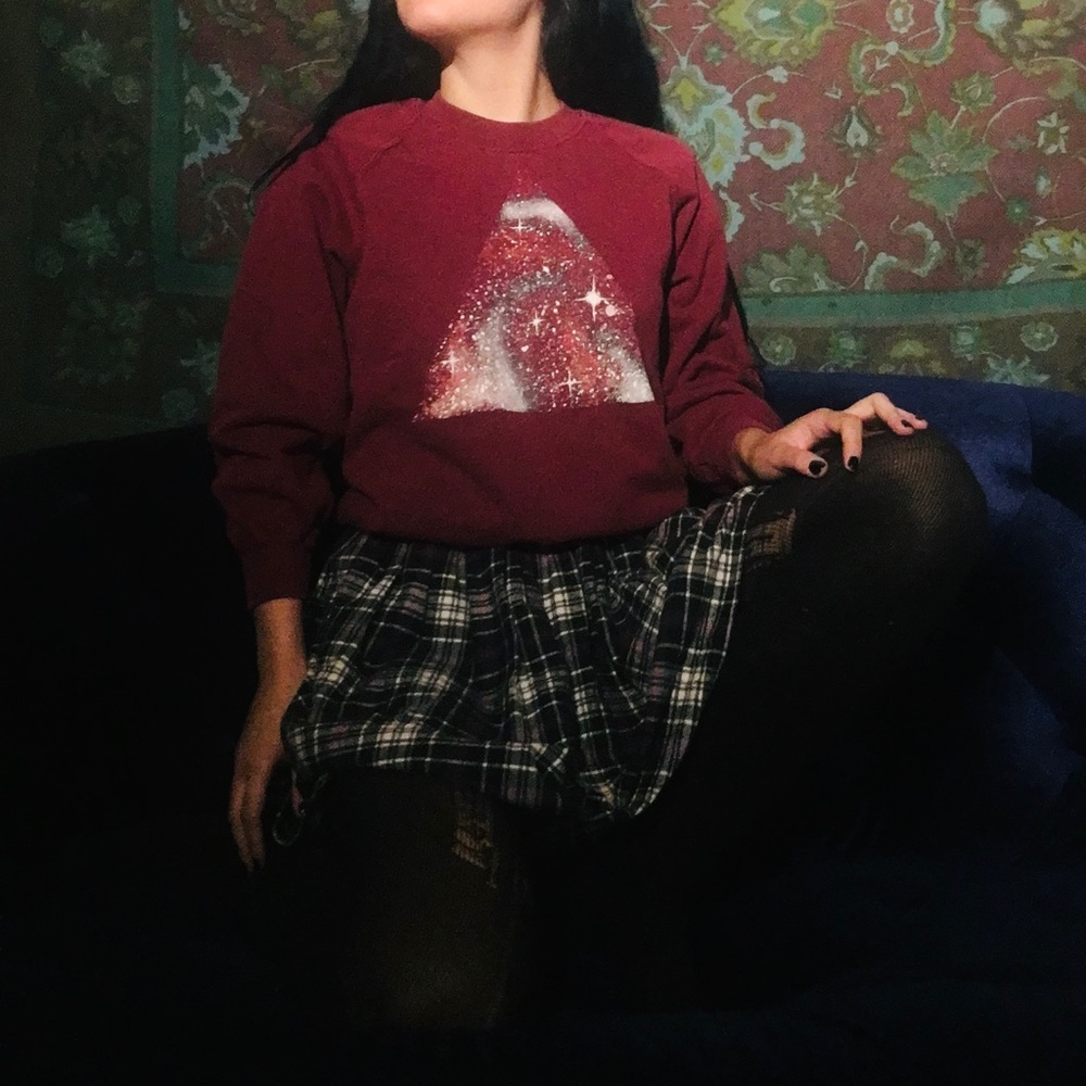 We Are Hairy People hand painted galaxy jumper